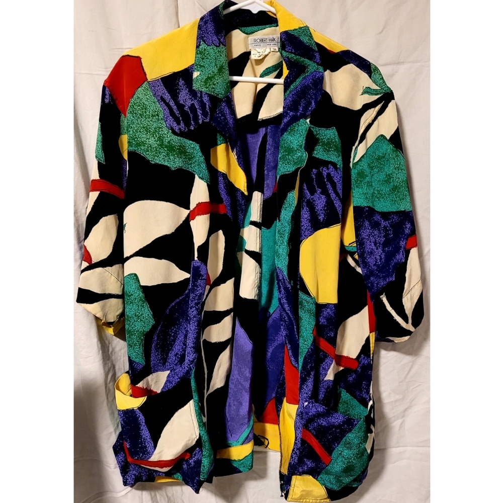 Vintage 80's button up short sleeved shirt Sz. Lg.